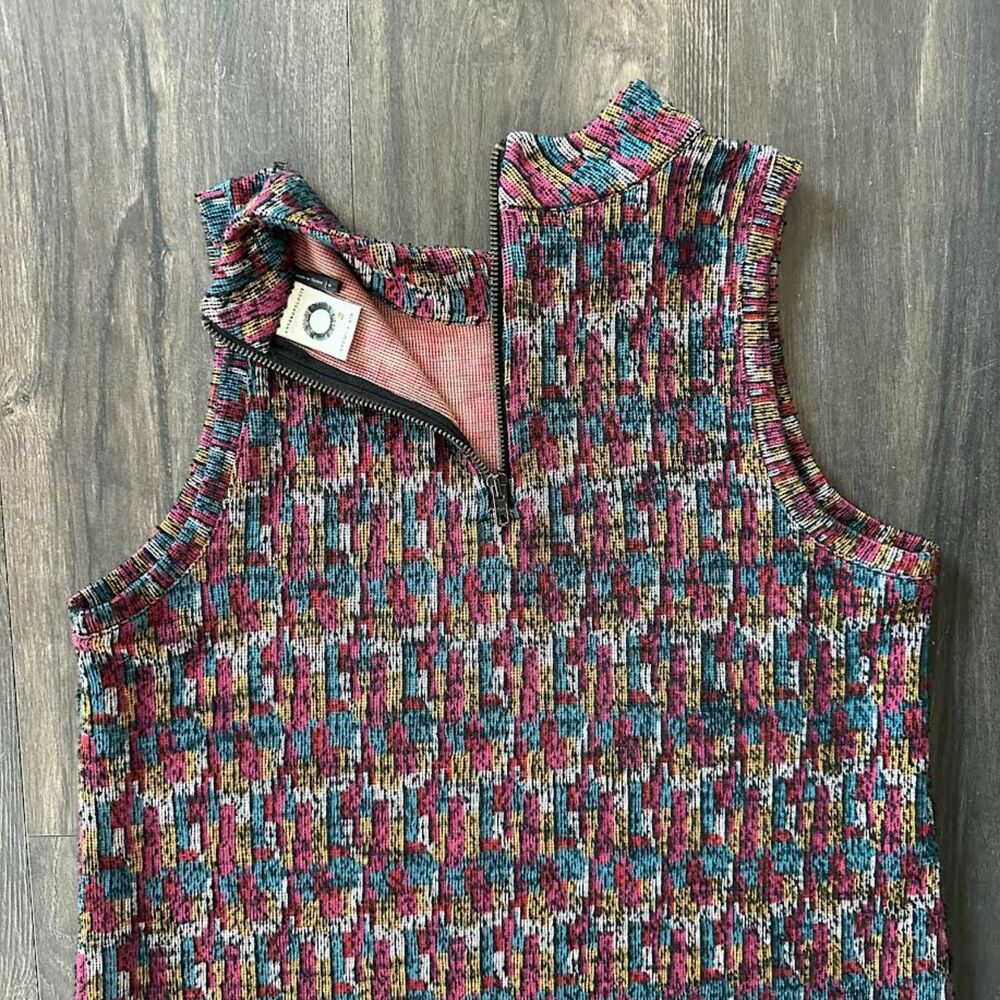 Anthropologie Akemi + Kin Petra Jacquard Top Chunky Knit Mock Neck Small Blouse - Picture 7 of 10